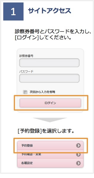 WEB予約システムの進め方 予約をする